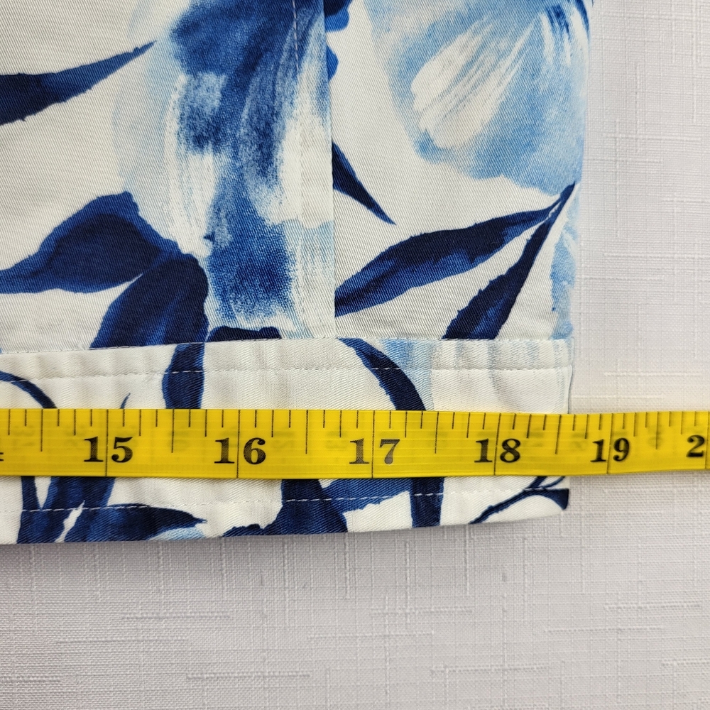 David Brooks Lightweight Floral JACKET Womens Size M Blue White Button Up Vtg - Picture 8 of 16